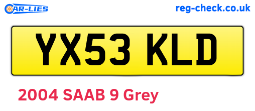 YX53KLD are the vehicle registration plates.