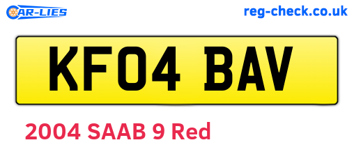 KF04BAV are the vehicle registration plates.