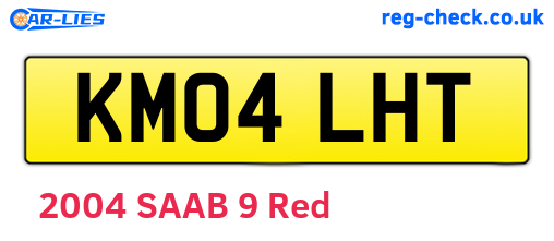 KM04LHT are the vehicle registration plates.