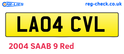 LA04CVL are the vehicle registration plates.