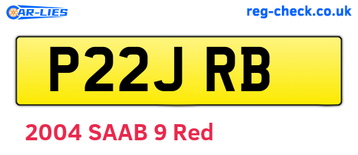 P22JRB are the vehicle registration plates.