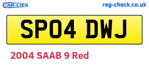 SP04DWJ are the vehicle registration plates.