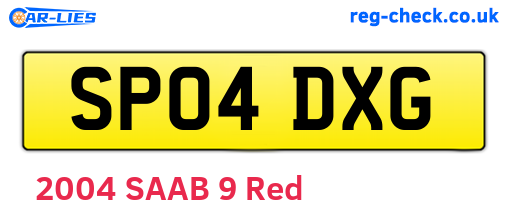 SP04DXG are the vehicle registration plates.
