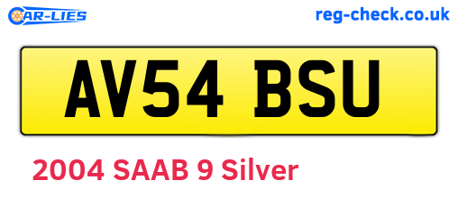 AV54BSU are the vehicle registration plates.