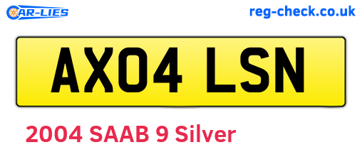 AX04LSN are the vehicle registration plates.