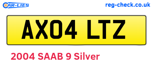 AX04LTZ are the vehicle registration plates.