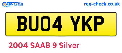 BU04YKP are the vehicle registration plates.