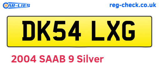 DK54LXG are the vehicle registration plates.
