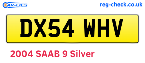 DX54WHV are the vehicle registration plates.