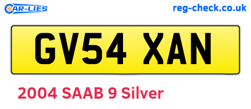 GV54XAN are the vehicle registration plates.
