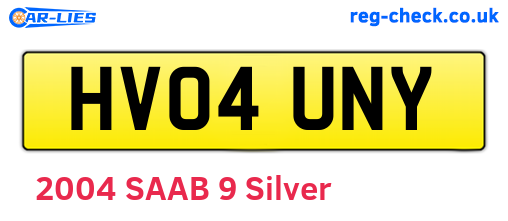 HV04UNY are the vehicle registration plates.