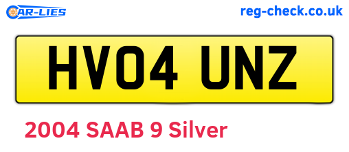 HV04UNZ are the vehicle registration plates.