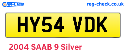 HY54VDK are the vehicle registration plates.