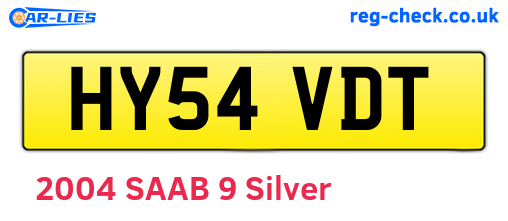 HY54VDT are the vehicle registration plates.