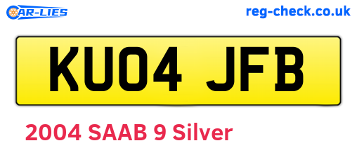 KU04JFB are the vehicle registration plates.