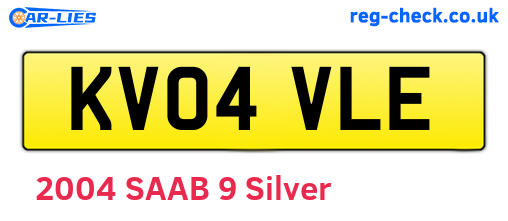 KV04VLE are the vehicle registration plates.