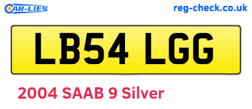 LB54LGG are the vehicle registration plates.