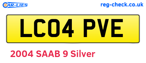 LC04PVE are the vehicle registration plates.