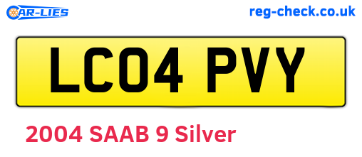 LC04PVY are the vehicle registration plates.