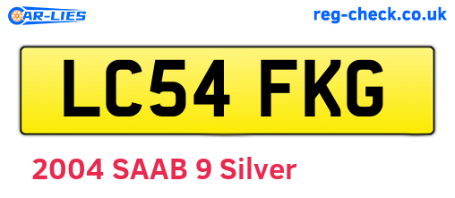 LC54FKG are the vehicle registration plates.
