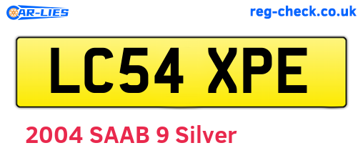 LC54XPE are the vehicle registration plates.