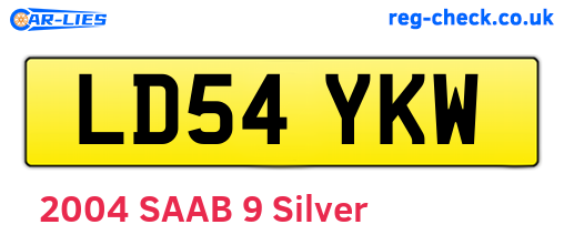 LD54YKW are the vehicle registration plates.