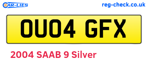 OU04GFX are the vehicle registration plates.