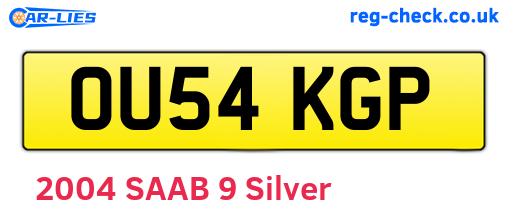 OU54KGP are the vehicle registration plates.