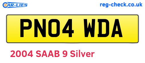 PN04WDA are the vehicle registration plates.