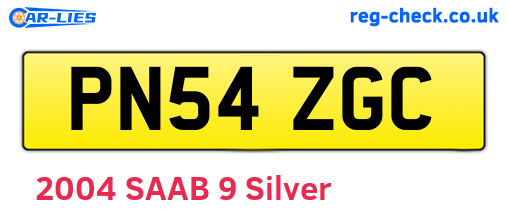 PN54ZGC are the vehicle registration plates.