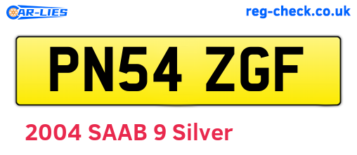 PN54ZGF are the vehicle registration plates.