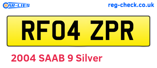 RF04ZPR are the vehicle registration plates.