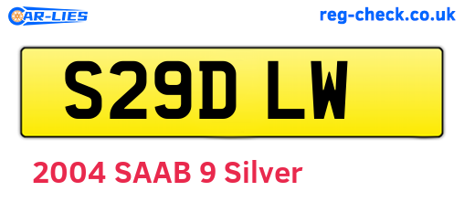 S29DLW are the vehicle registration plates.