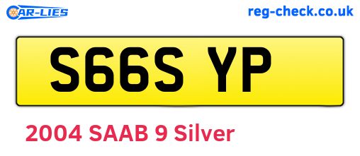 S66SYP are the vehicle registration plates.