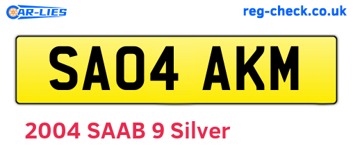 SA04AKM are the vehicle registration plates.