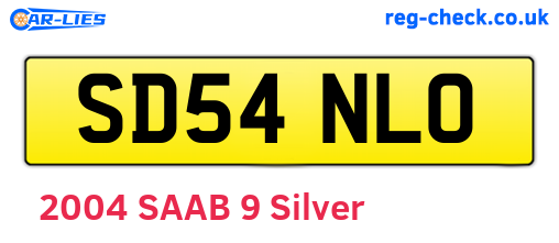 SD54NLO are the vehicle registration plates.