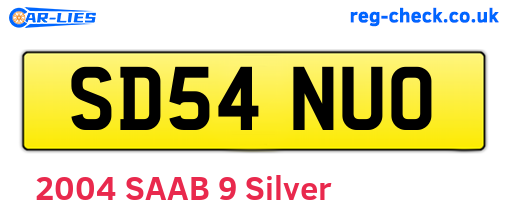 SD54NUO are the vehicle registration plates.