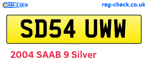 SD54UWW are the vehicle registration plates.