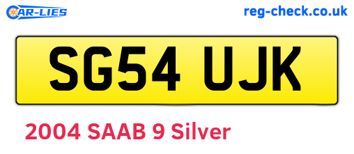 SG54UJK are the vehicle registration plates.