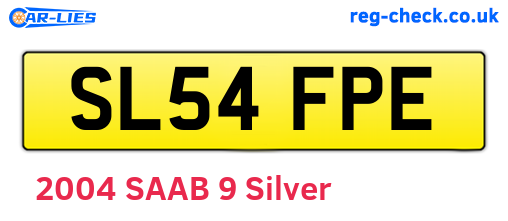 SL54FPE are the vehicle registration plates.