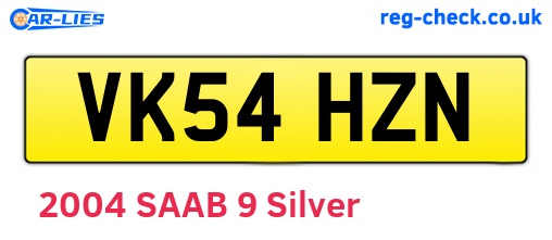 VK54HZN are the vehicle registration plates.