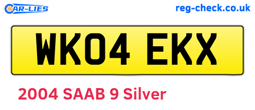 WK04EKX are the vehicle registration plates.