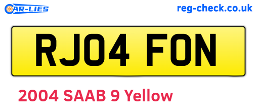 RJ04FON are the vehicle registration plates.