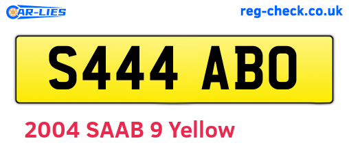 S444ABO are the vehicle registration plates.