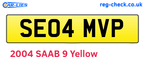 SE04MVP are the vehicle registration plates.