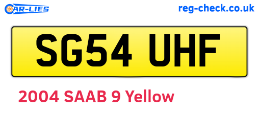 SG54UHF are the vehicle registration plates.