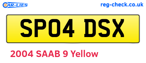 SP04DSX are the vehicle registration plates.