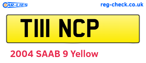 T111NCP are the vehicle registration plates.