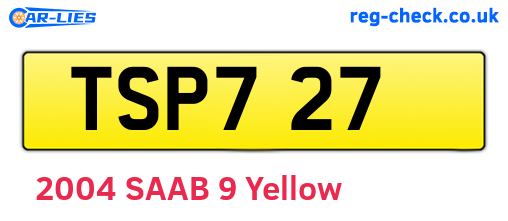 TSP727 are the vehicle registration plates.