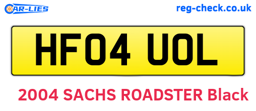 HF04UOL are the vehicle registration plates.